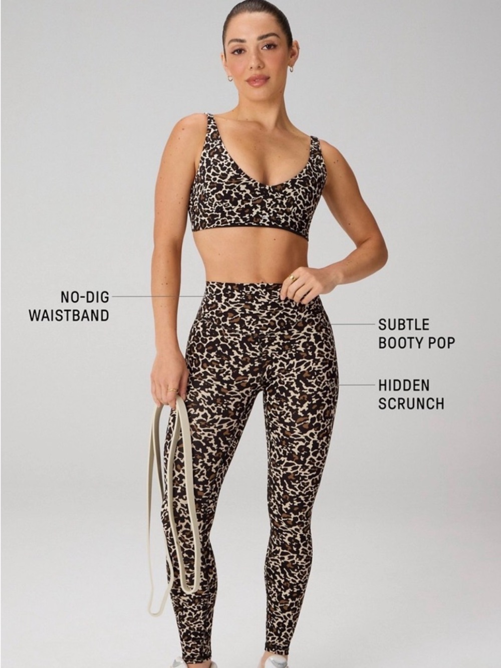 Fabletics Brown Leopard Print High-Waist Leggings